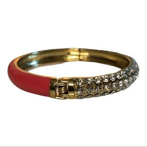 Rhinestone Sparking Hinged Bangle Bracelet